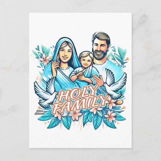Die heilige Familie Postkarte (Vorderseite)