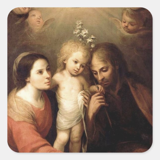 Die heilige Familie Sacrada Familia Quadratischer Aufkleber (Vorderseite)