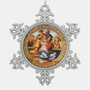 Die heilige Familie Schneeflocken Zinn-Ornament