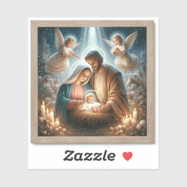 Die heilige Familie - Vinyl-Aufkleber nach Maß ges Aufkleber (Blatt)