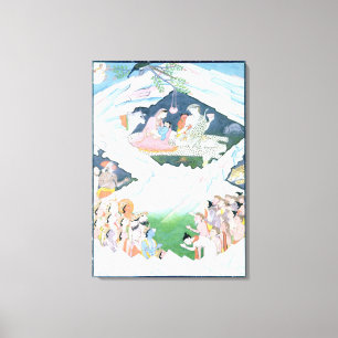 Die heilige Familie von Shiva und von Parvati Leinwanddruck