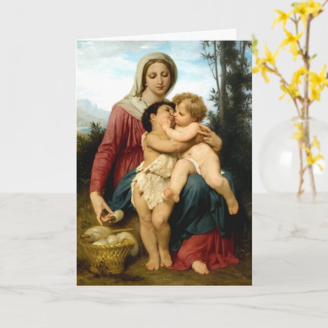 Die heilige Familie, William Bouguereau Karte (Gelbe Blume)