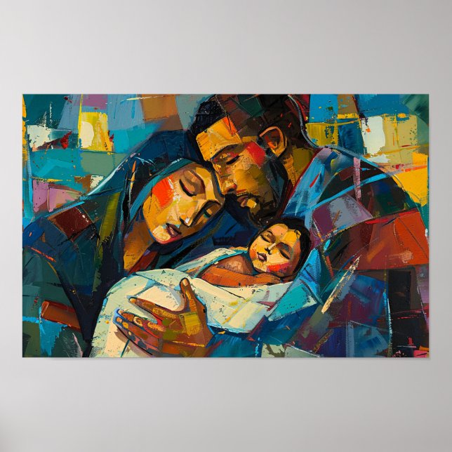 Die heilige Familie zu Weihnachten Poster (Vorne)