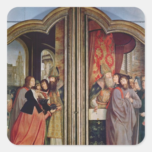 Die heilige Kinschaft oder das Altarstück des Hl. Quadratischer Aufkleber (Vorderseite)