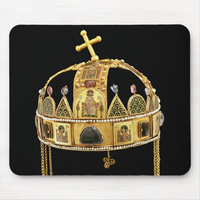 Die heilige Krone von Ungarn, 11.-1. Jahrhundert Mousepad (Vorne)