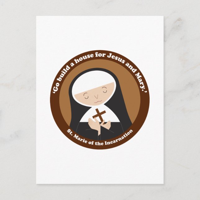 Die heilige Marie der Inkarnation Postkarte (Vorderseite)
