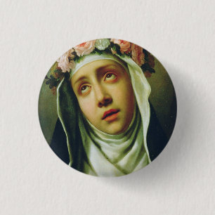 Die Heilige Rosa von Lima Der Engel von Peru Fine  Button