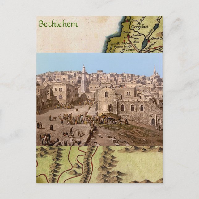 Die heilige Stadt Bethlehem Postkarte (Vorderseite)