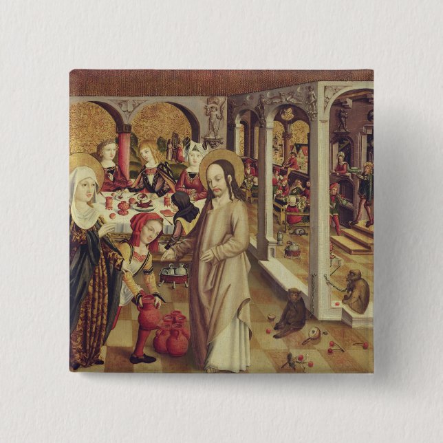Die Heirat bei Cana, c.1500 Button (Vorderseite)
