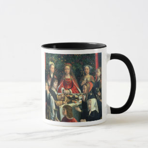 Die Heirat bei Cana, Detail der Braut und des surr Tasse