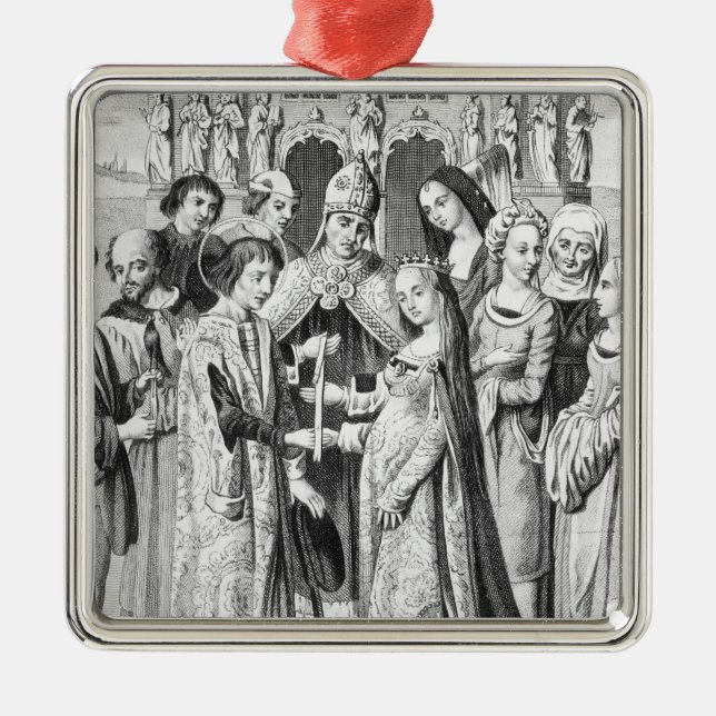 Die Heirat von Henry VI und von Margaret von Anjou Silbernes Ornament (Vorne)