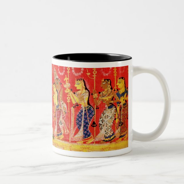 Die Heirat von Krishnas Eltern, von einer Zweifarbige Tasse (Rechts)