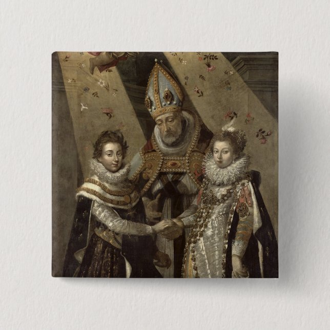 Die Heirat von Louis XIII Button (Vorderseite)