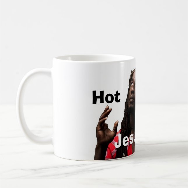 Die heiße schwarze Jesus-Tasse Tasse (Links)