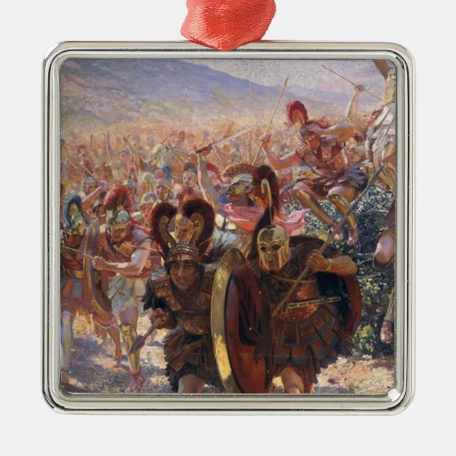 Die Helden der Schlacht von Marathon (Rochegrosse) Ornament Aus Metall (Vorne)