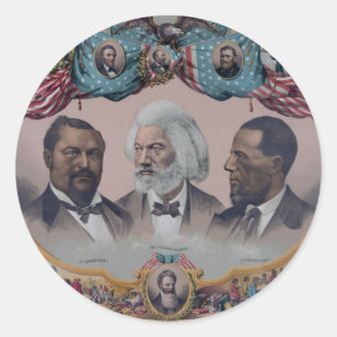 "Die Helden des farbigen Race" Runder Aufkleber