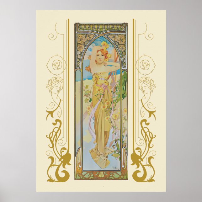 Die Helligkeit des Tages von Alphonse Mucha Poster (Vorne)