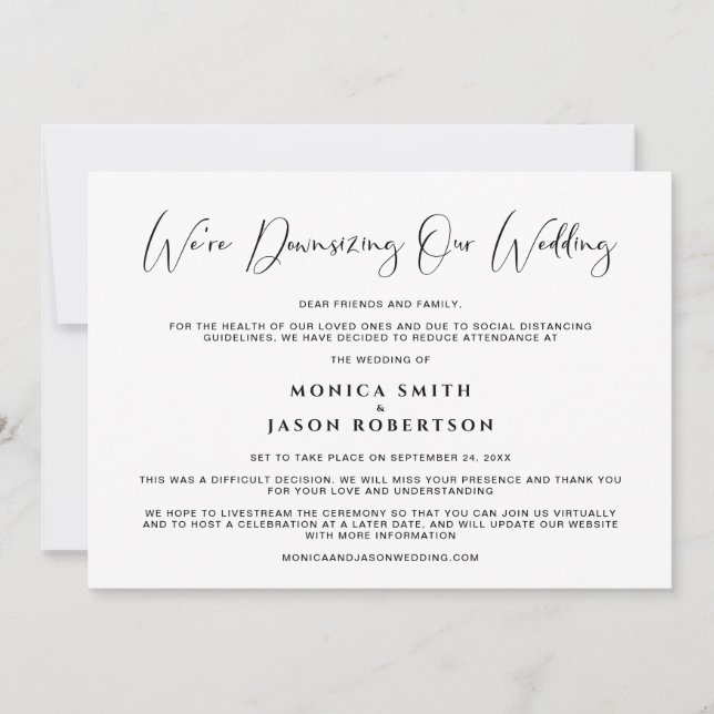 Die Herabsetzung unserer Hochzeitseleganten Kallig Ankündigung (Vorderseite)