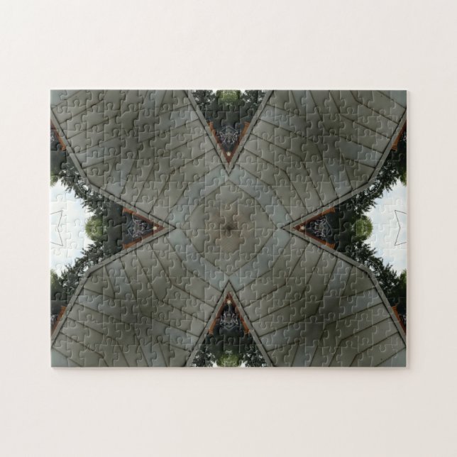 Die Herausforderung des schwarzen grauen Puzzles (Horizontal)