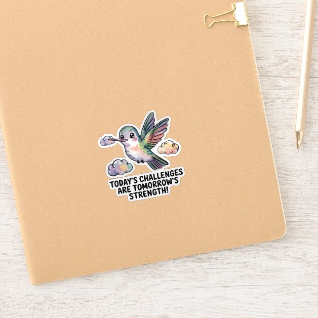 Die Herausforderungen von heute sind die Stärken v Aufkleber (Notizbuch)