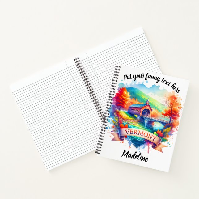 Die Herbstbrücke von Vermont Notizbuch (Innenseite)