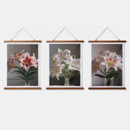 Die Herbstlilie im vollen Ganzen - Elegant Wandteppich Mit Holzrahmen