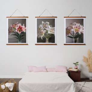 Die Herbstlilie im vollen Ganzen - Elegant Wandteppich Mit Holzrahmen