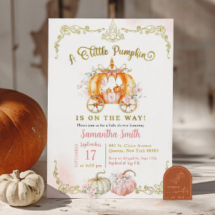 Die Herbstprinzessin ist auf dem Weg zur Babydusch Einladung