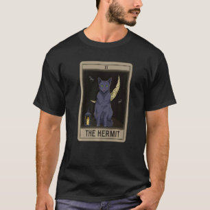 Die Hermit Cat Arcana Tarot Card Mystical Wiccan T-Shirt