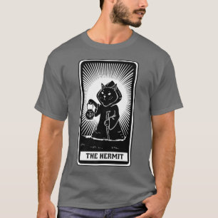 Die Hermit Cat Tarot Card T-Shirt