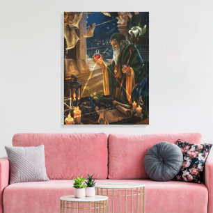 Die Hermit-Kartenillustration - Alchemie-Kunst Leinwanddruck