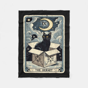 Die Hermit Tarot Card Katze in Box Mystic Funny Ca Fleecedecke