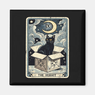 Die Hermit Tarot Card Katze in Box Mystic Funny Ca Magnet