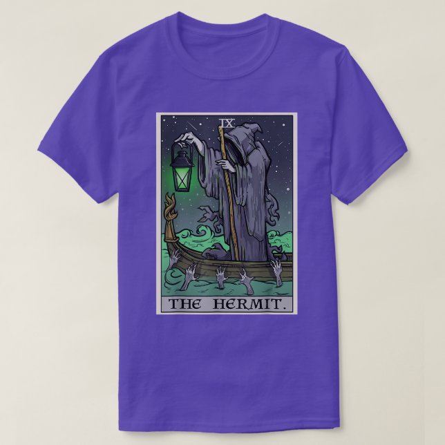 Die Hermit-Tarot-Karte T-Shirt (Design vorne)
