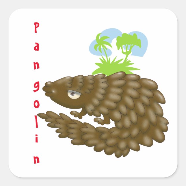 Die herrliche kleine Pangolin Quadratischer Aufkleber (Vorderseite)