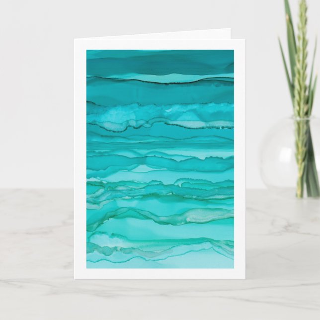 "Die Herstellung bewegt" - Anlass-Gruß wellenartig Karte (Vorderseite)