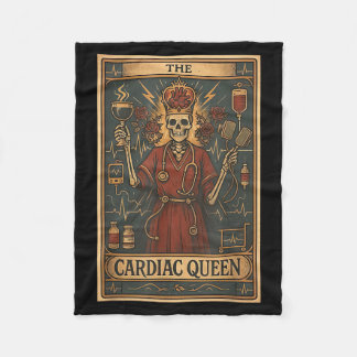 Die Herz-Königin-Tarotkarte Skelett-Kardiologie Fleecedecke