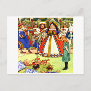 Die Herz-Königin und Alice im Wunderland Postkarte