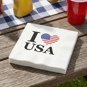 Die "Herz von Amerika"-Partyserviette Serviette