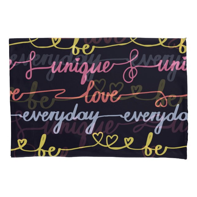 Die Herzen der Mädchen, die Worte nahtlos. Kissenbezug (Vorderseite)