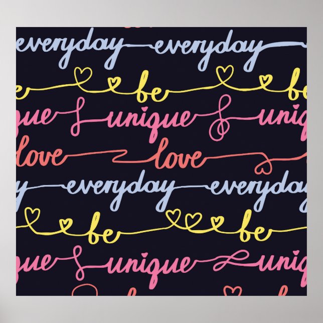 Die Herzen der Mädchen, die Worte nahtlos. Poster (Vorne)