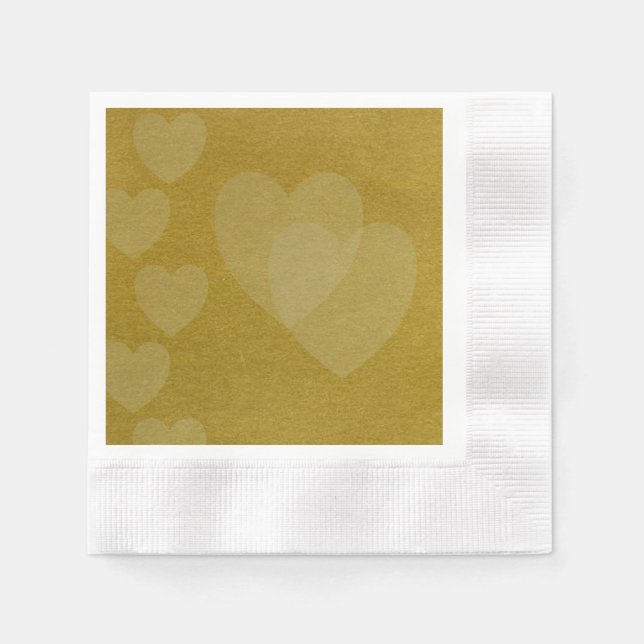 Die Herzen des Goldpapiers Napkins Serviette (Vorderseite)