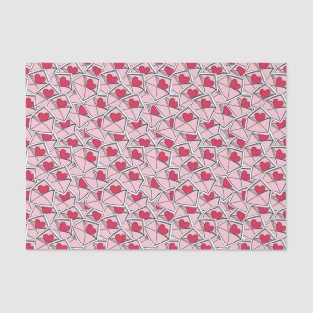 Die Herzen des Valentinsgrußes auf Umschlägen Seidenpapier (Vorderseite)