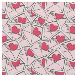Die Herzen des Valentinsgrußes auf Umschlägen Stoff