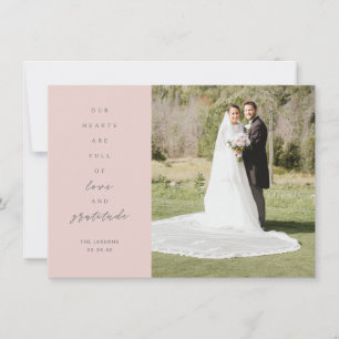 Die Herzen sind vollmundige Hochzeit mit zwei Foto Dankeskarte