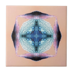 Die Herzen von Blau und Lachs Fliese