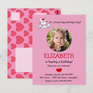 Die Herzfee© Geburtstags-Foto-Einladung Postkarte