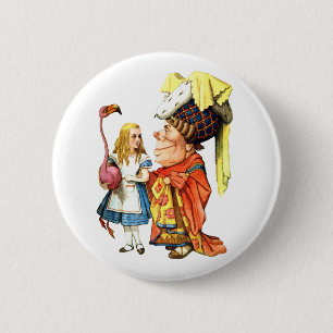 DIE HERZOGIN TEACHES ALICE FLAMINGO CROQUET BUTTON