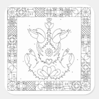 Die Heuschrecke - Sarah Fielke BOM 2018 Quadratischer Aufkleber