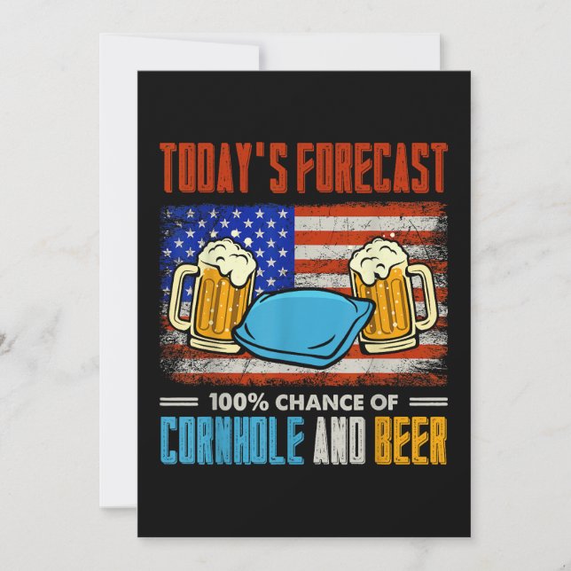 Die heutige Prognose für Cornhole and Bier Einladung (Vorderseite)
